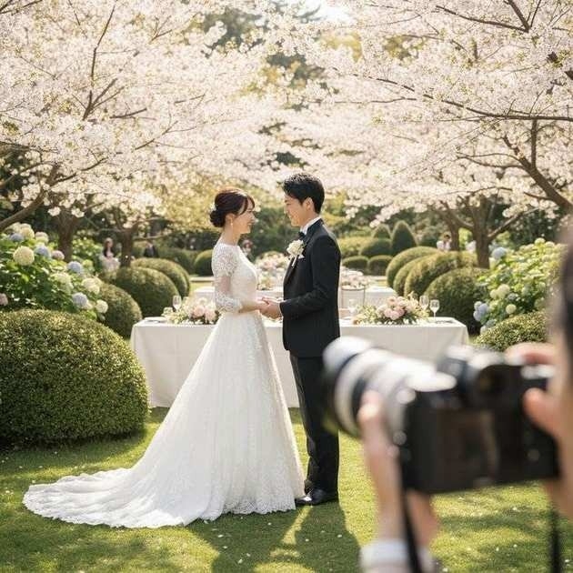 結婚式のフォト撮影の様子