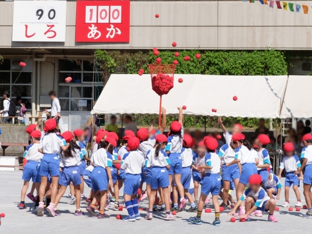 運動会　玉入れ　